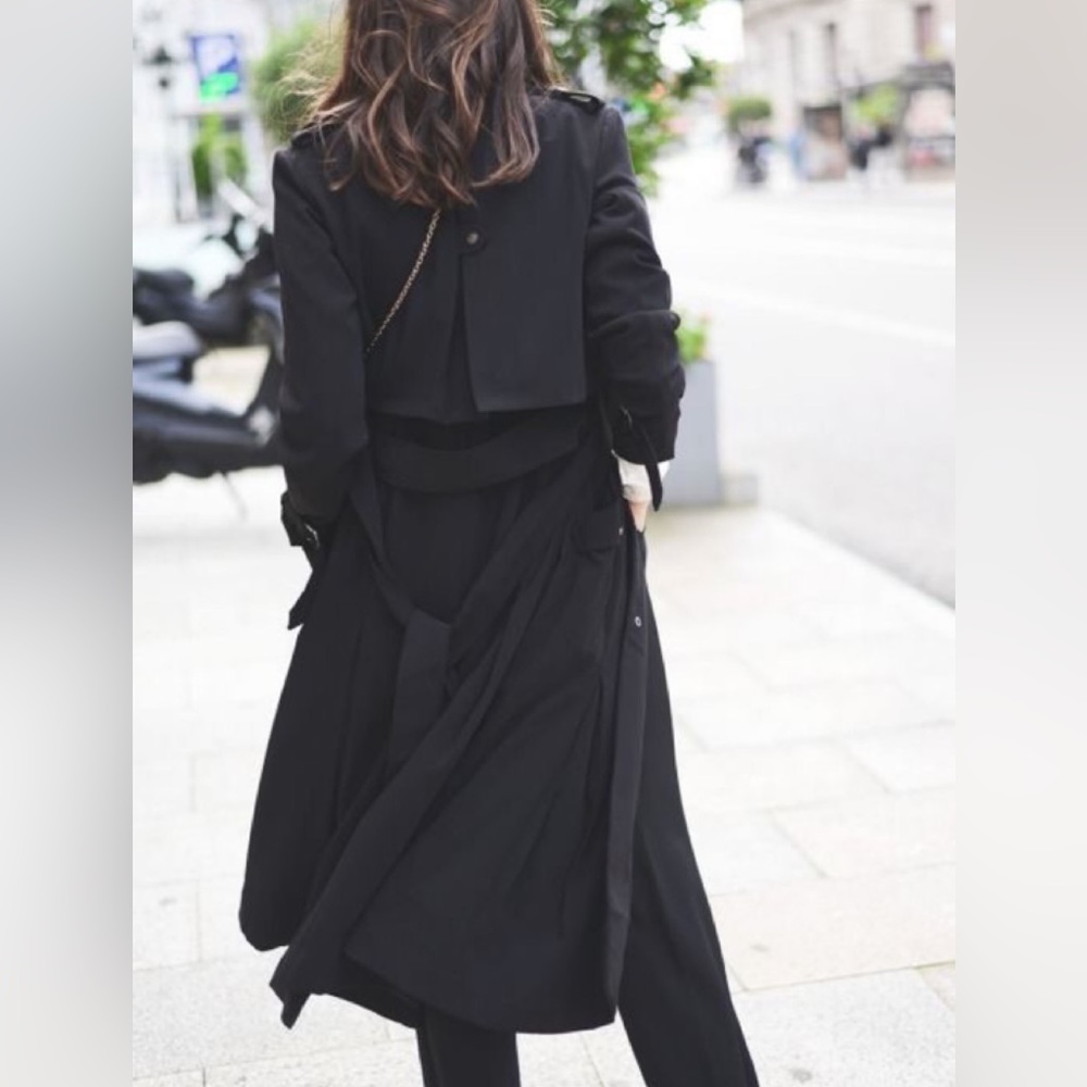 Chiffon Black Trench
